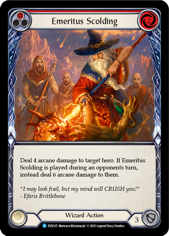 Emeritus Scolding (Red) [EVR125] (Everfest)  1st Edition Rainbow Foil