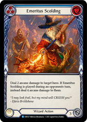 Emeritus Scolding (Blue) [EVR127] (Everfest)  1st Edition Rainbow Foil