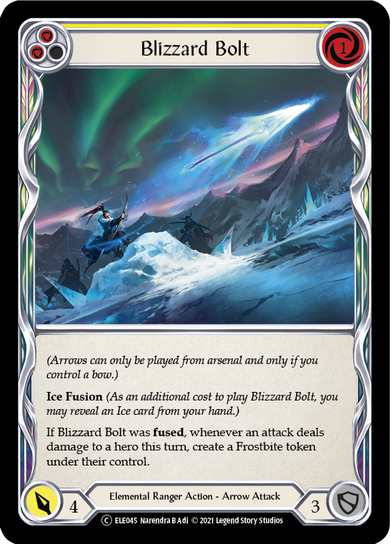 Blizzard Bolt (Yellow) [U-ELE045] (Tales of Aria Unlimited)  Unlimited Rainbow Foil