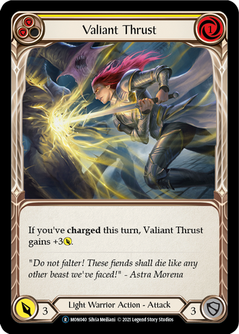 Valiant Thrust (Yellow) [U-MON040] (Monarch Unlimited)  Unlimited Normal