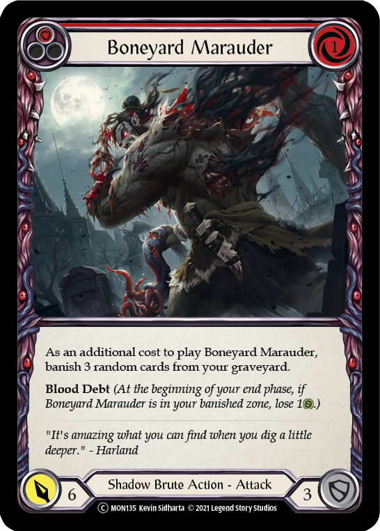 Boneyard Marauder (Red) [U-MON135-RF] (Monarch Unlimited)  Unlimited Rainbow Foil