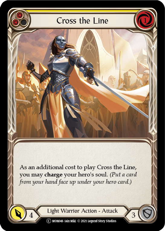 Cross the Line (Yellow) [U-MON046-RF] (Monarch Unlimited)  Unlimited Rainbow Foil